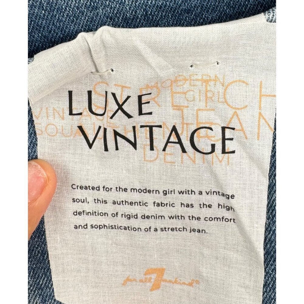 7 For All Mankind Luxe Vintage Ultra‎ High rise Cropped Jo jeans sz 32 - Picture 6 of 16